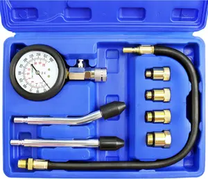 Engine Compression Tester Gauge Kit Cylinder Test Pressure Gage Tool Set with Adapters for Testing Small Gas Petrol Gasoline Engine on Automotive Motorcycle Auto Outboard Motor Snowmobile ATV