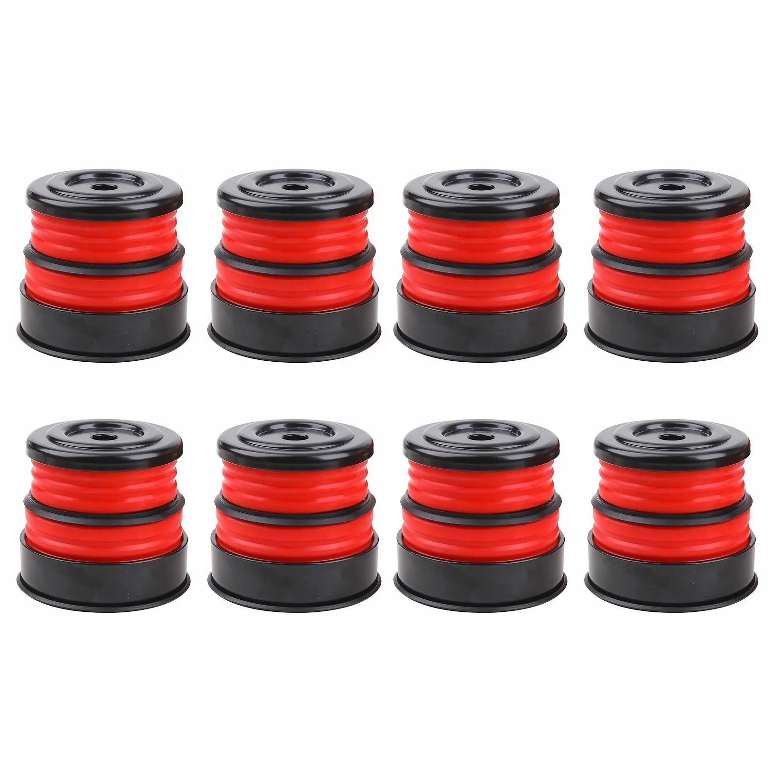 Silicone Body Mounting Bushing Kit with 8×Cup Seals & 8×Lower Silicone Isolators, Direct Replacement, Aging Resistance, Vibration Dampening for Ford F250-F350 Super Duty Crew Cab 08-16