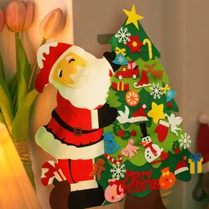 DLMdilemu DIY Felt Christmas Tree for Family Fun with Velcro Attachment & 3D Characters Safe Reusable Eco-Friendly Holiday Decor kid  christmas  gifts