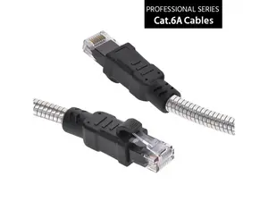 Nippon Labs 60CAT6A-7-24AM 7FT CAT.6A Patch Cable Armored Anti-Rodent Cables, 24AWG 7 Feet Gigabit LAN Network Cable RJ45 High Speed Ethernet Cable
