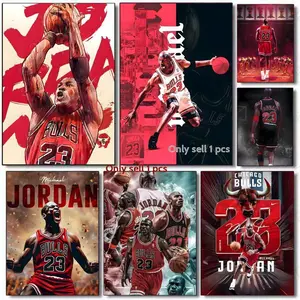 PIKPAKA Michael Jordan Basketball Player Canvas Painting Calligraphy Make Any Room Pop HD Wall Canvas Art | Waterproof Peel & Stick Aesthetic Decor | Thick Canvas Texture with Durable Fade-Resistant Finish | Modern Chic Home Upgrade & Gift Idea