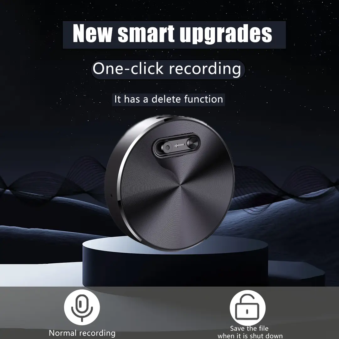 Smart Voice Recorder – One-Touch Recording-HD Noise Reduction-Long Battery-Large Storage-Support voice to text