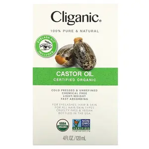 Cliganic Dose of Intense Moisture™, Organic Castor Oil, Lash & Brow Set, 4 fl oz (120 ml)