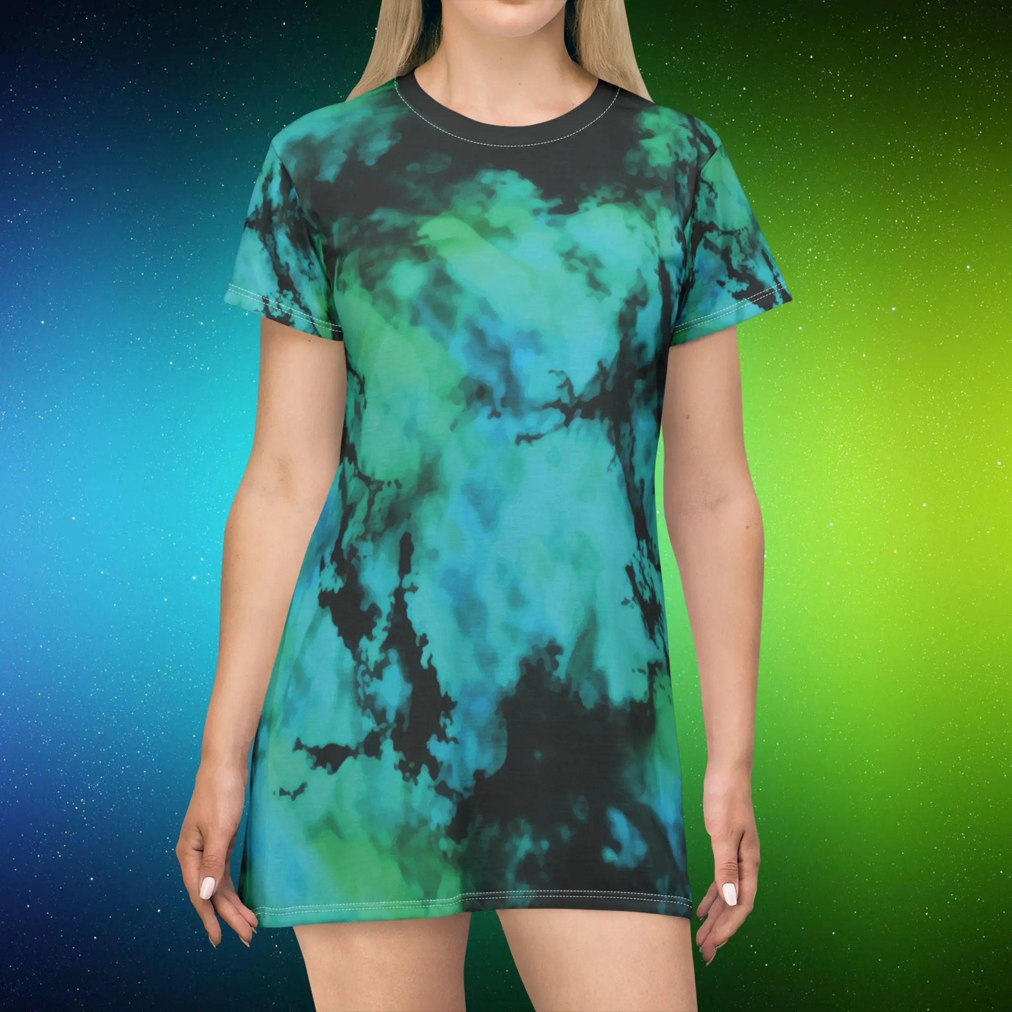 FOMO Women's Colorful Tie-Dye T-Shirt Dress