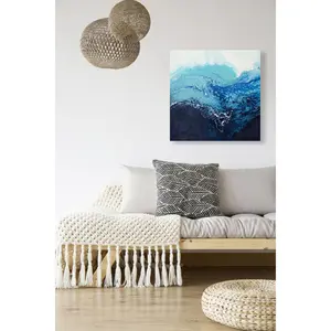 Milda Lithuanian Goddess Love Abstract Artwork 24x24x1.5 Canvas Satin Varnish Dripped Edges Ready to Hang Decor Ornament Wall Art