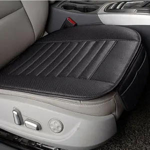Auto Car Front Seat Cover Breathable PU Leather Pad Cushion Surround Protector Anti-Slip with Storage Bags Universal Seat Covers Fit for Most Sedans