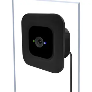 2 Pack Window Mount  with Blink 2/1 Mini Indoor, Secured Camera Glass Wall Holder  Single Pane Glass Windows/Doors  Outside Security Monitoring,Black