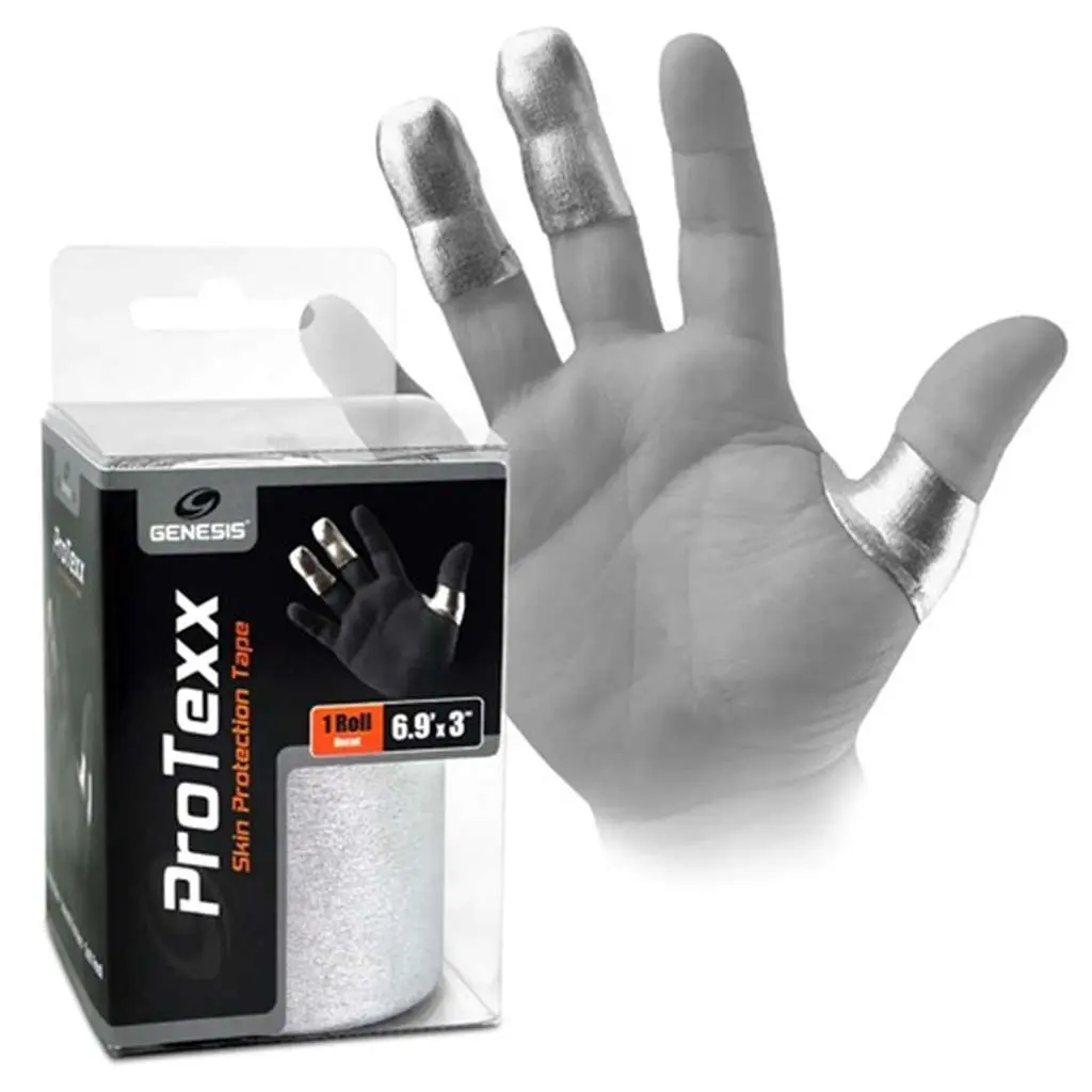 Genesis Protexx Thin Stretch Sport Tape, Silver Uncut Roll, Smooth Touch Sweat-Resistant Tape for Blister & Callus Prevention, Cut & Sore Protection