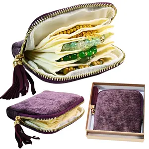 Travel Jewelry Pouch For Women - Comes with 1 gift box, Portable Jewelry Travel Case With Small Pouches for Gemstones, Bracelets, Necklaces, Bangles, and Rings