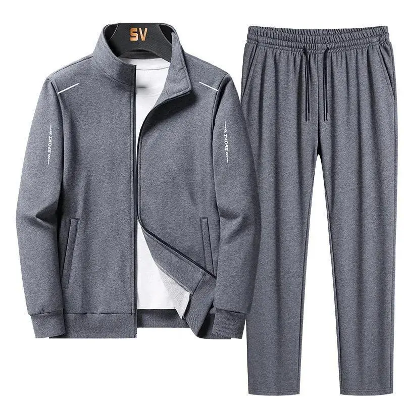 Men's 6XL-8XL Large Size Autumn Winter Fashion Tracksuit Set Sweatshirt & Sweatpants in Black Gray Navy Blue for Casual Wear(gift) tracksuits men gym set activewear short comfortable sport fitness sportswear Santa Print Women's language tracksuit