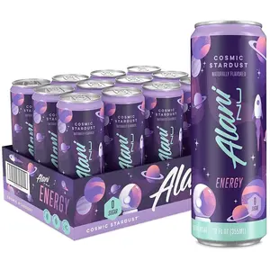 Alani Nu Sugar Free Energy Drinks 12 ounce Cans Cosmic Stardust Flavor 12 Cans Pack for Energy Needs and Sharing