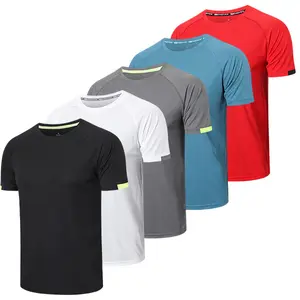 5 Pac Mens Casual Slim Fit Short Sleeve T-Shirts Soft Lightweight Crew-Neck Soild Tees Shirts Top