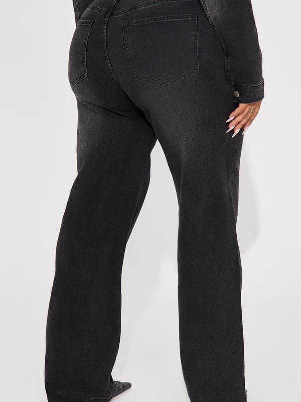 Vita Low Waist Stretch Baggy Jeans - Black Wash