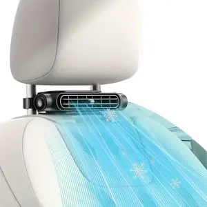 FUDUOO Car Seat Fan Wireless Design, Dual Turbo Power, USB Rechargeable, Car Interior Rear Pillow Car Fan with Independent Switch ＆ Adjustable Air Outlet for Comfortable On-the-Go