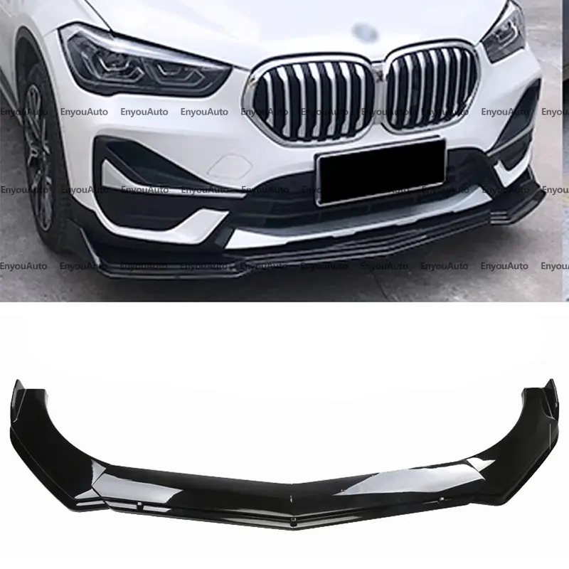 Glossy Black Front Lip Spoiler Splitter Chin Diffuser, Car Accessories Bumper Accessory for BMW X1 X2 X3 X4 X5 X6 X7, Includes Screws