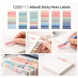 Morandi Color Sticky Notes Set, 6 Pieces/1200 Pcs Label Stickers, Convenient Note Labels, Ideal for Organizing and Reminders