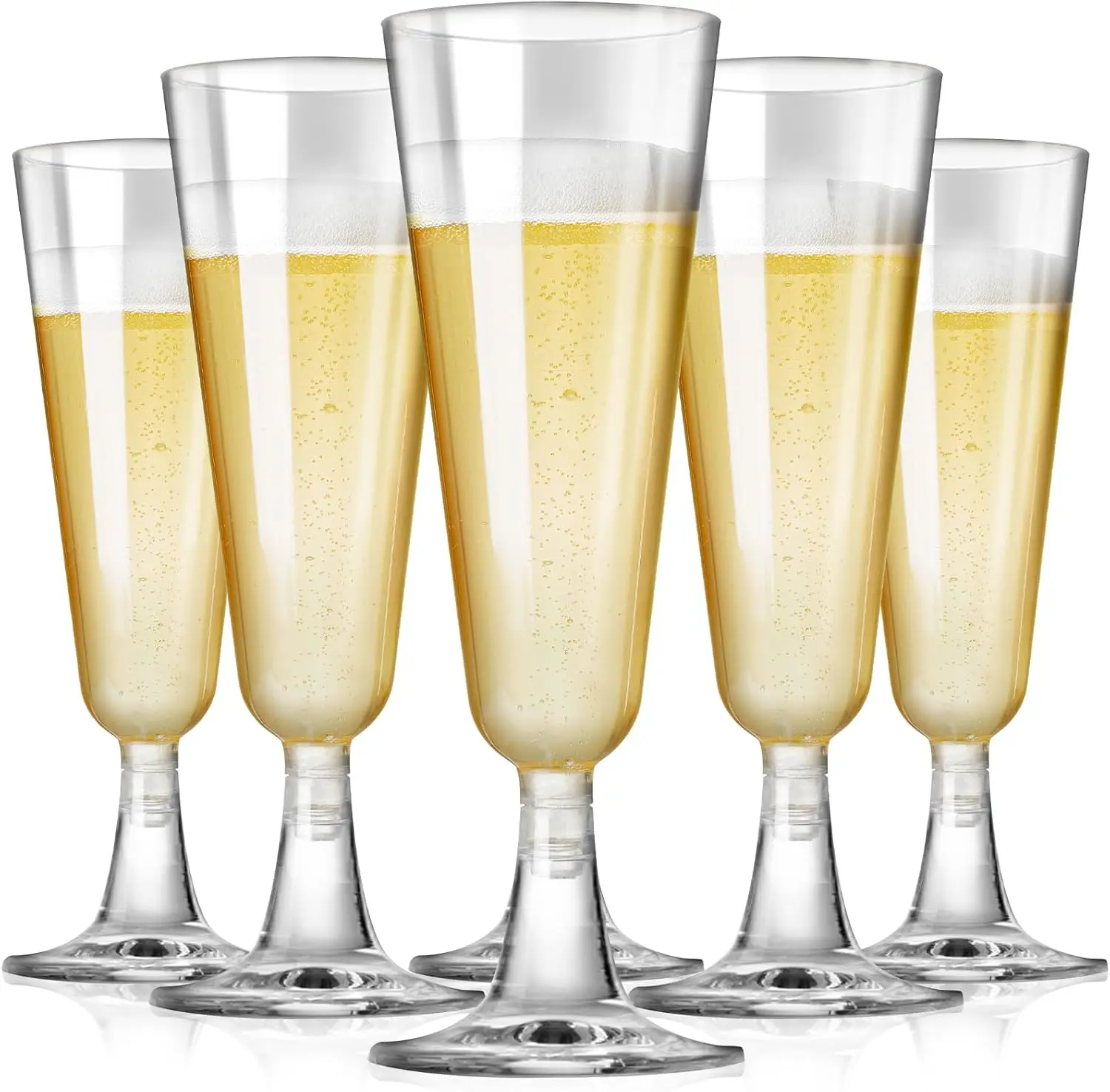 Plastic Champagne Flutes Disposable Champagne Glasses 20 Pack 5 Oz Clear Plastic Mimosa Glasses  Wedding Toasting Cups for   Eve Party Supplies 2026 Christmas Bar  Cups