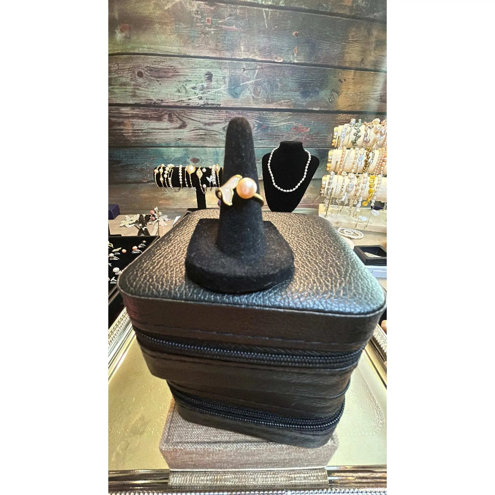 Peach mermaid tail ring adjustable