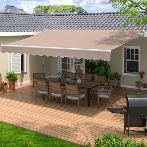 Patio Retractable Awning 10 x 8 FT, 13 x 8 FT Sun Shade Shelter Cover, Outdoor Patio Awnings For Shop, Restaurant, Cafe, Courtyard, Balcony