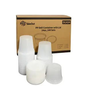 ProTakeOut, [24 oz] Heavy-Duty PP Deli Containers with Lids – 240 Sets (24/20) | Microwave & Freezer Safe | Durable, Leak-Resistant & Reusable | Ideal for Food Storage, Meal Prep, Restaurants & Catering