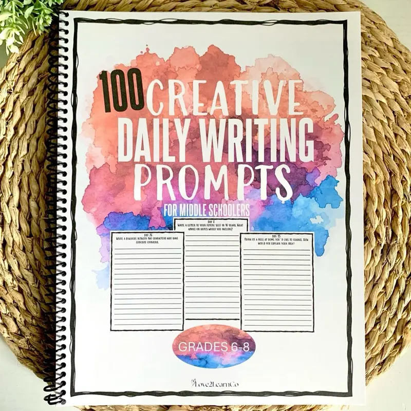100 Creative Daily Writing Prompts for Middle Schoolers | Homeschool writing journal short story creative writing prompts