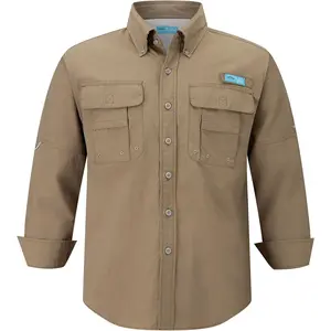 Tuna Men's UPF 50+ Sun Protection Fishing Shirts – Breathable Quick Dry Long Sleeve Outdoor Hiking Shirt