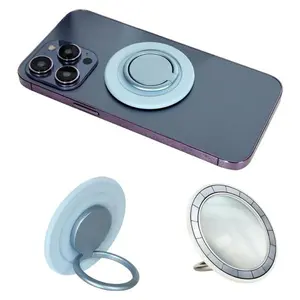 Ganinno Migmag Smartphone Ring, MagSafe Compatible, Mirror Included, Smartphone Stand, Holding Ring, Neodymium Magnet Accessories Round Magnetic