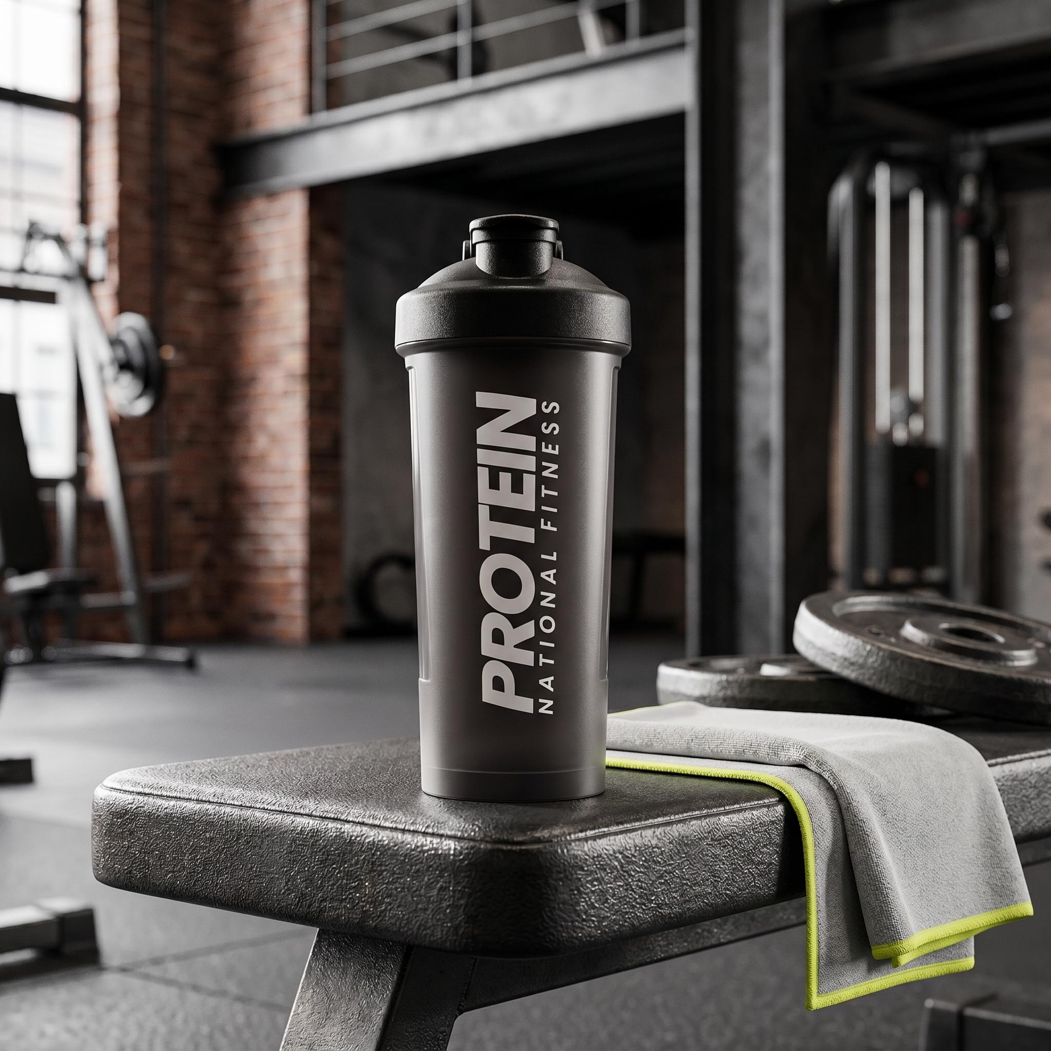 Protein Shaker Bottle 600ml with Mixing Ball BPA Free Leak Proof Sports Water Cup for Gym Fitness Workout Strength Training Muscle Building Nutrition Drink All-day Comfort Summer Essential Fitness Gear Free one sports headband