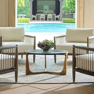 Brass & Glass Outdoor/Indoor Coffee Table
