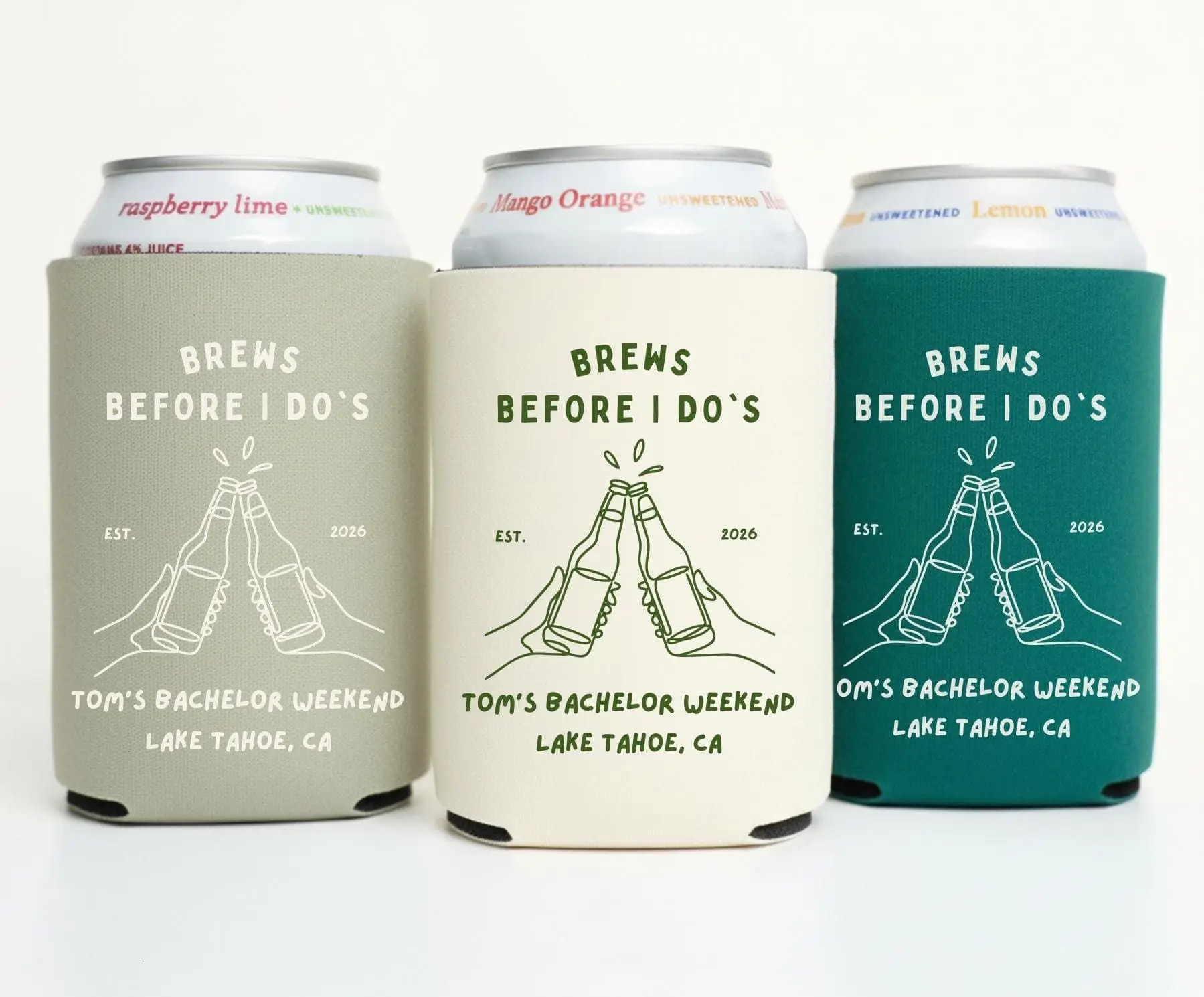 Brews Before I Do Can Cooler: Custom Bachelor Party Favor