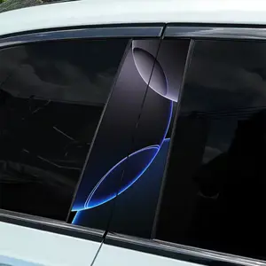 2-Piece Blues minimalist geometric themed car sticker design, durable glossy vinyl material, easy to stick B-pillar sticker is suitable for cars, trucks, SUVs (decorative appearance accessories) to enhance the aesthetics of SUVs, art stickers,