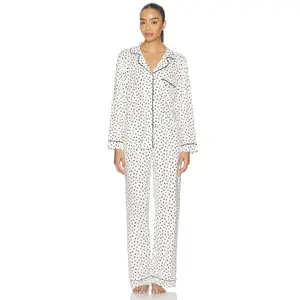 eberjey Gisele Printed Long Pj Set in Heart To Heart Black