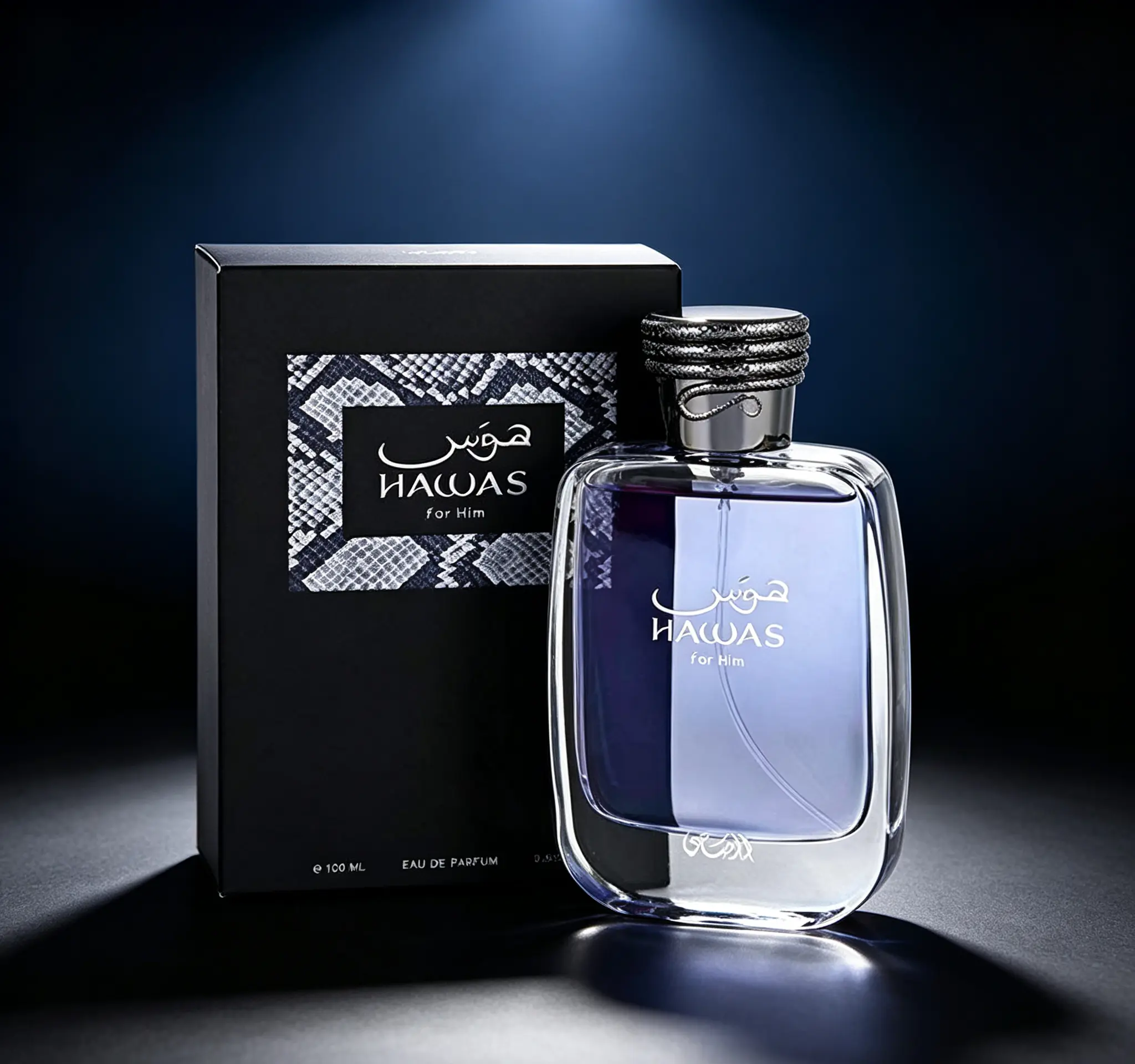 Rasasi Hawas for Men EDP 3.4oz | Fresh Long-Lasting Aquatic Luxury Arabic Cologne For Daily & Business Wear