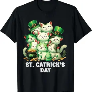 St Patricks Catricks Day Cats Saint Pattys Women Men  T-Shirt