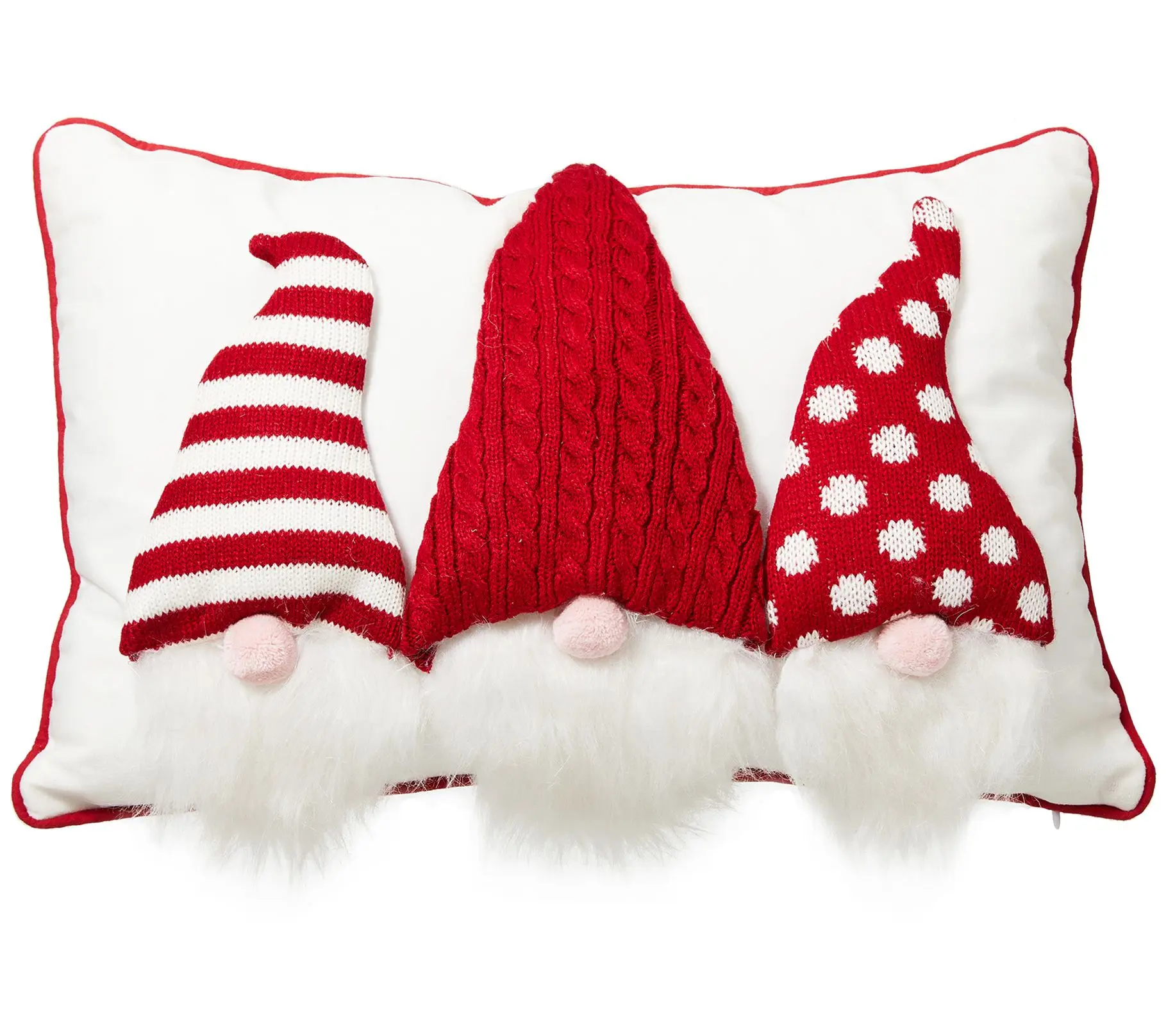 Glitzhome 18''L Cotton Knitted 3D Gnome Familyrow Pillow Glitzhome 18''L Cotton Knitted 3D Gnome Familyrow Pillow
