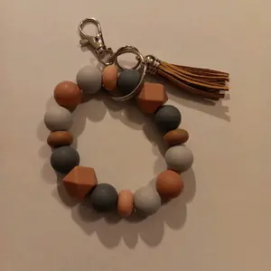 Silicon Beaded Key Ring - Colorful Beads with Keyring Attachment, Ideal for Keychains and Accessories