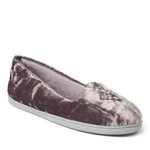 Dearfoams Womens Rebecca Microfiber Velour Closed Back House Slipper