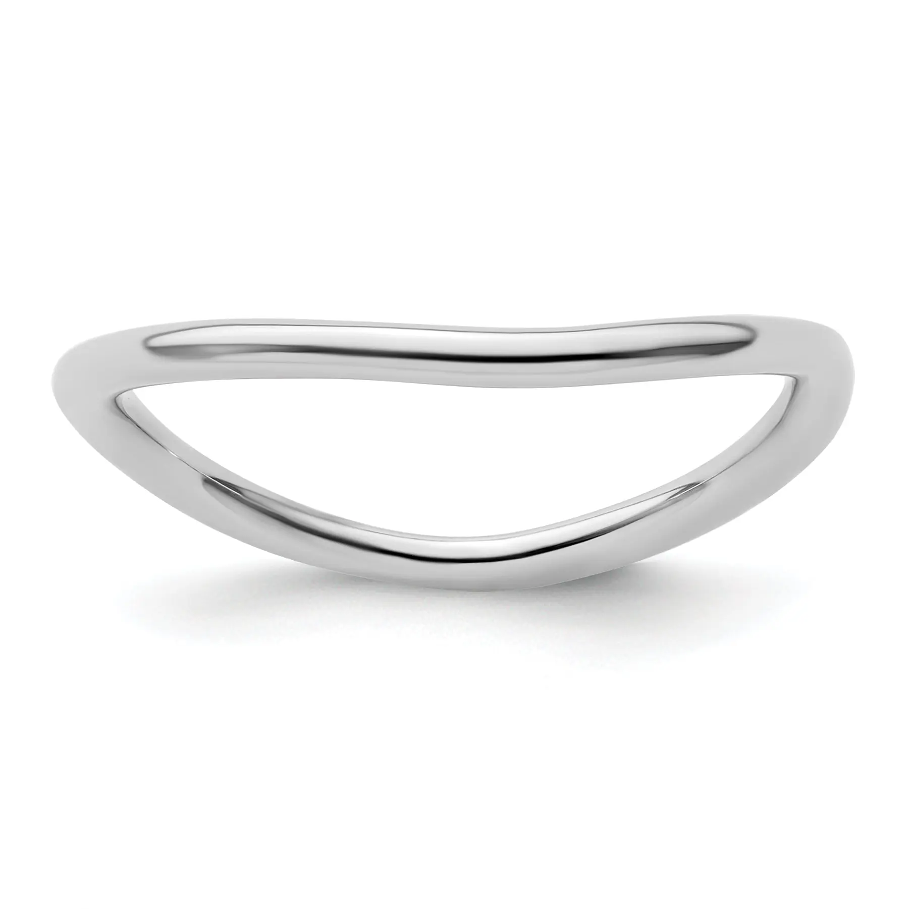 Sterling Silver Stackable Expressions Polished Rhodium-Plated Wave Ring
