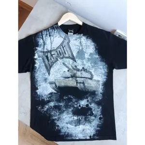 3D Streetwear Affliction Tapout T Shirt Y2K Mens Hip Hop Letter Graphic Print Oversized TShirt 8