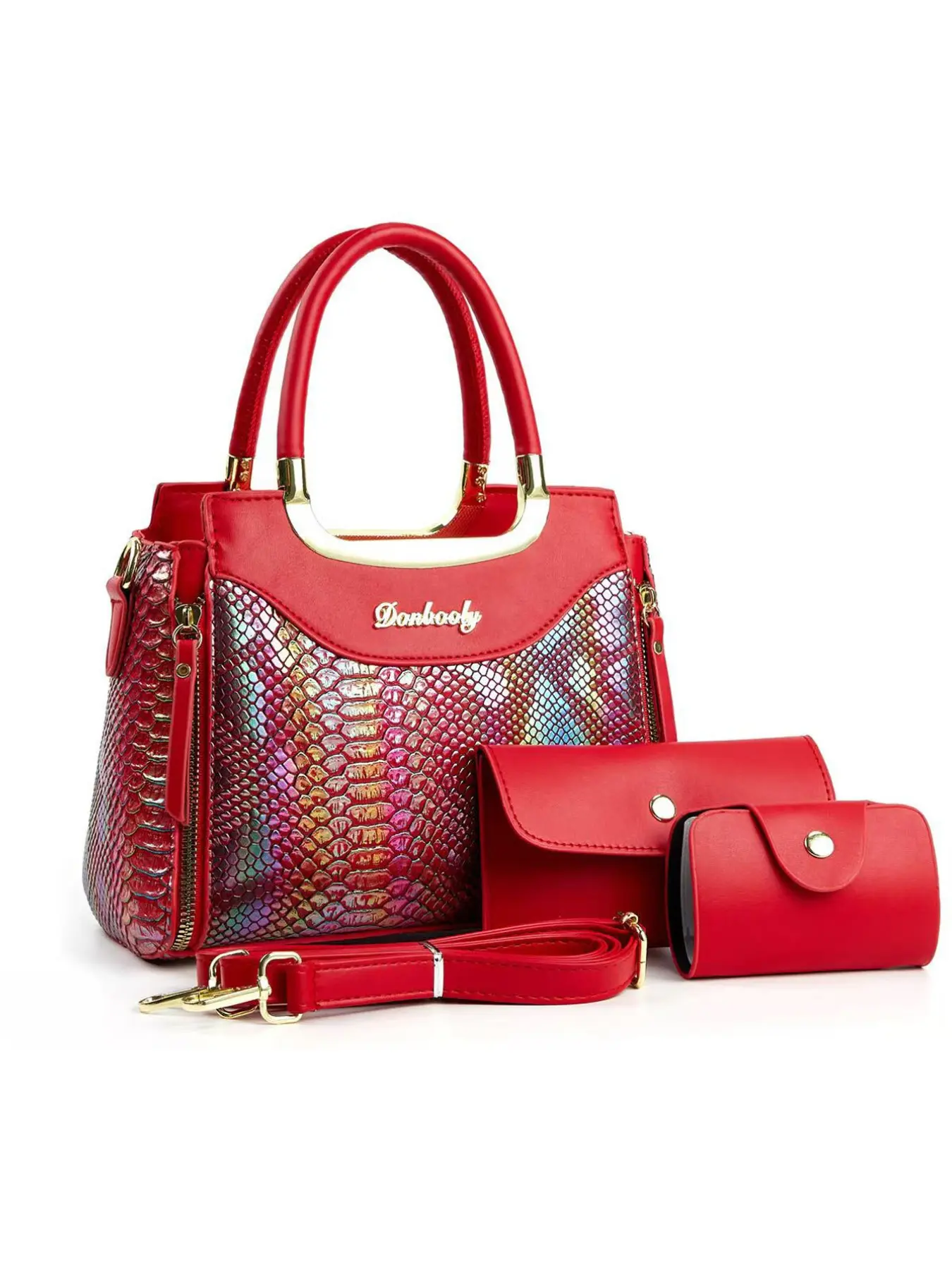 Fashion Three-Piece Retro Crossbody Handbag Set, Large Capacity Multi-Layer Bag, Stylish Design, Perfect for Travel and Shopping