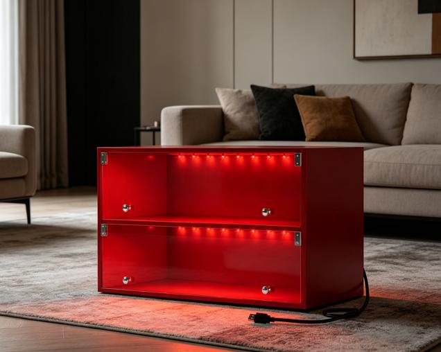 LED Shoe Box – Stackable Sneaker Display Case with APP Controlled RGB Lights, 6 Pair Clear Shoe Storage Box with Glass Doors, Music Sync Light Strip, USB Powered Shoe Organizer for Closet Entryway