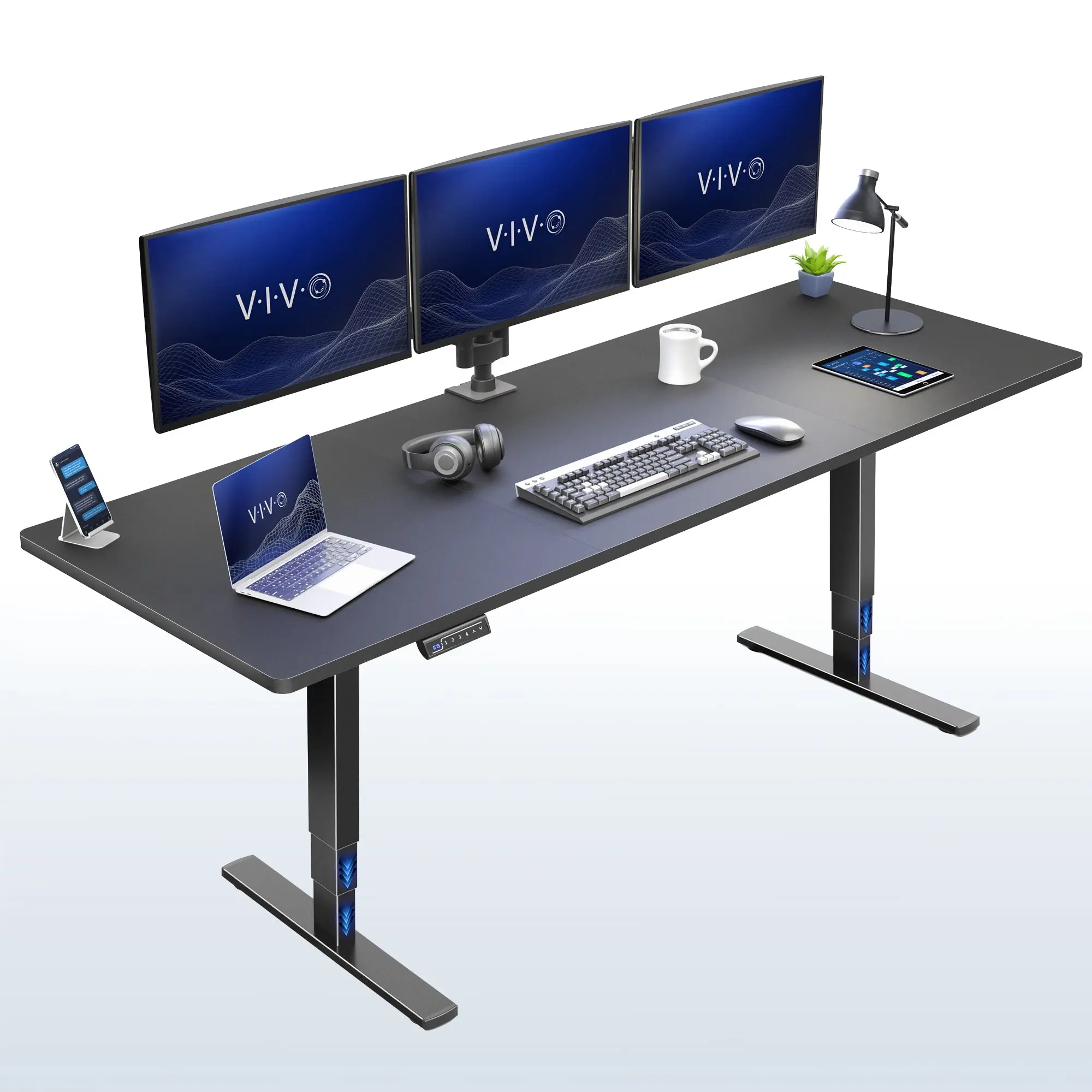 2E Series - 83" x 30" Electric Desk with Touch Screen Memory Controller