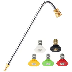 RIDGE WASHER Gutter Cleaner Attachment for Pressure Washer, 120 Degree, Extension Wand Angled for Gutter Cleaning with 5 Spray Nozzle Tips, 1/4 Inch Quick Connect, 13 Inch, 4000 PSI, ChristmasGift