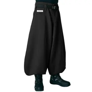 INCERUN Men's Techwear Oversized Wide-Leg Cargo Pants - Traditional Samurai-Inspired, Drapey, Cyberpunk Street Style Aesthetics Trousers