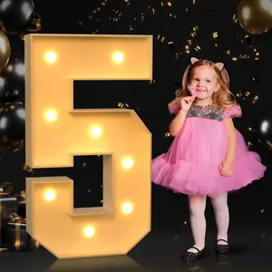 3-4FT Precut Marquee Numbers / Marquee Letters DIY Kit for Birthdays, Anniversaries, Baby Showers, Weddings, Christmas and Any Other Celebrations-YLW Lighting