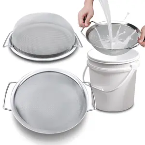 Paint Strainer 12inch 300 Micron Stainless Mesh Double Ear Bucket Filter Screen Paint Tool