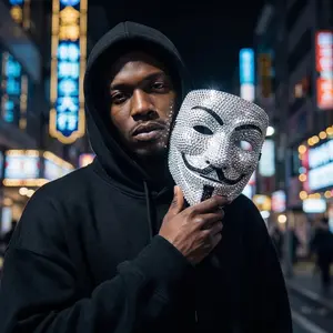 New DIY Handmade Rhinestone Party Mask for Men and Women, Makeup Ball Festival Performance Prop V for Vendetta Team Mask