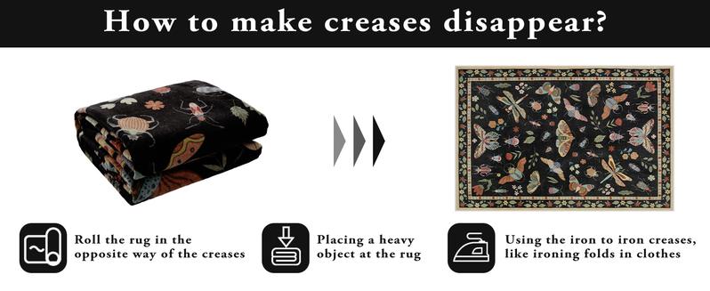 Lahome Washable Insect Area Rugs –Soft, Ultra-Thin Non-Slip Stain-Resistant Rug for Living Room, Bedroom, Dining Room and Office