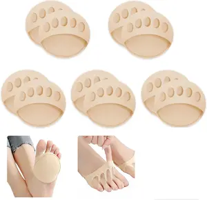 Honeycomb Fabric Forefoot Cushions, Invisible Metatarsal Socks, Ball of Foot Pads for Foot Fatigue Relief, 5 Pairs.