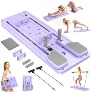 Five-in-one multifunctional Pilates board, portable abdominal trainer, foldable Pilates equipment, home fitness equipment with counter